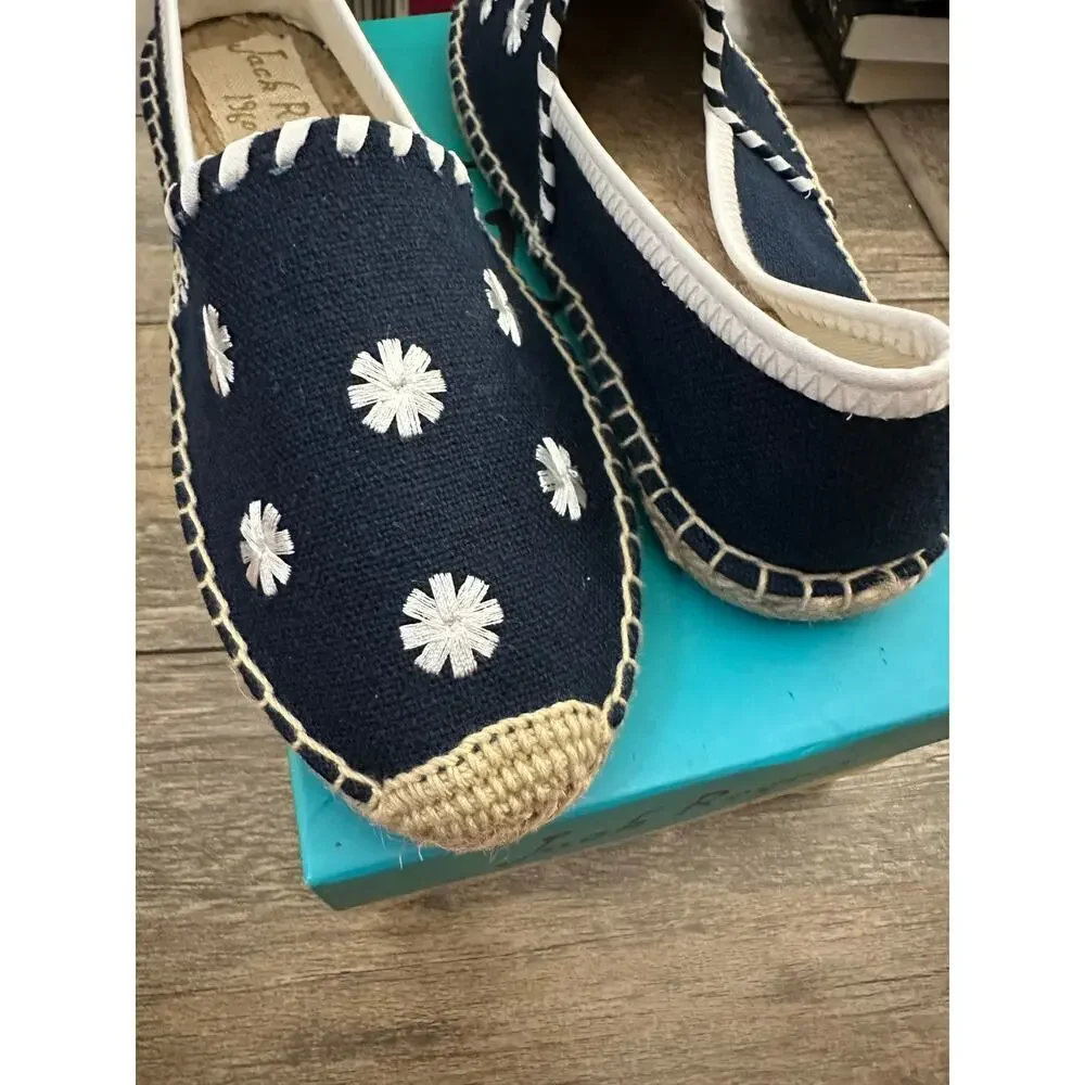 NWT Jack Rogers Kids' Midnight Navy Miss Palmer Espadrille Flats Size 4M